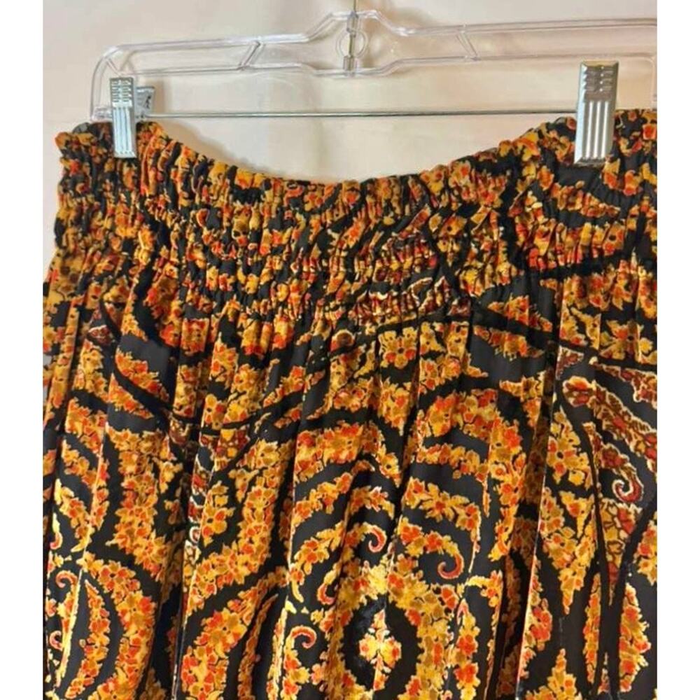 by Anthropologie The Somerset Maxi Skirt: Nina Pace Velvet Edition Orange sz. S - Picture 7 of 10